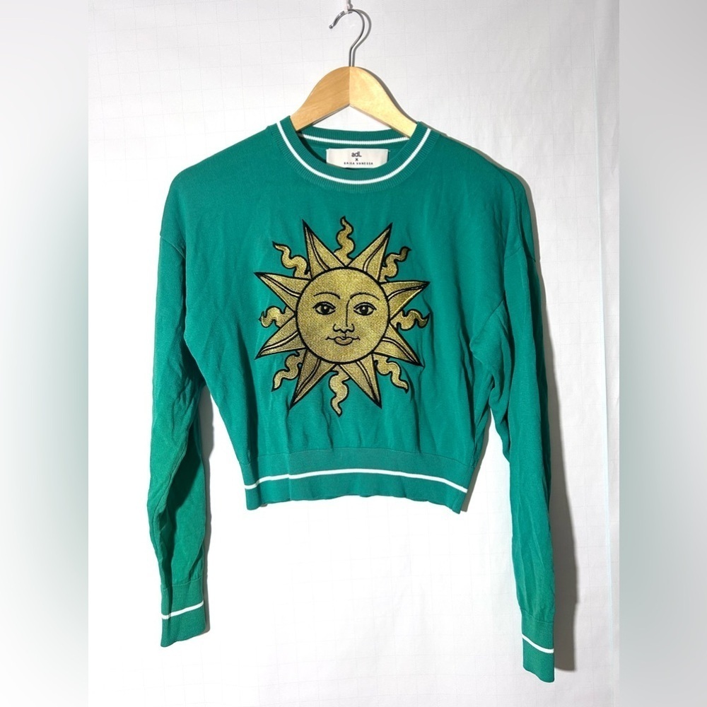 Adl raisa Vanessa Sweater green top sun print xs - Picture 9 of 12